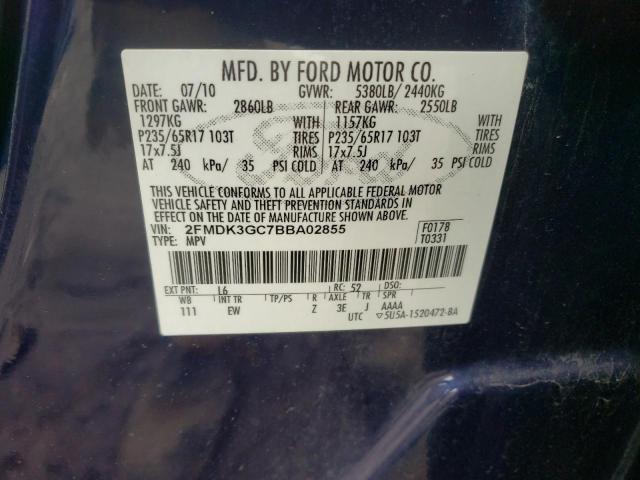 Photo 10 from auction – 2011 FORD EDGE SE with VIN 2FMDK3GC7BBA02855