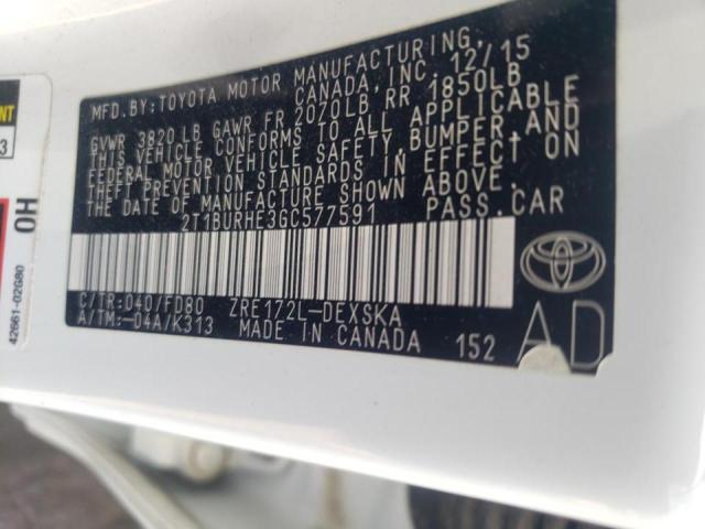 Photo 10 from auction – 2016 TOYOTA COROLLA L with VIN 2T1BURHE3GC577591