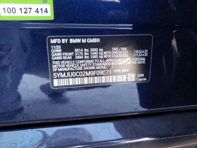 Photo 10 from auction – 2021 BMW X5 M with VIN 5YMJU0C02M9F09071