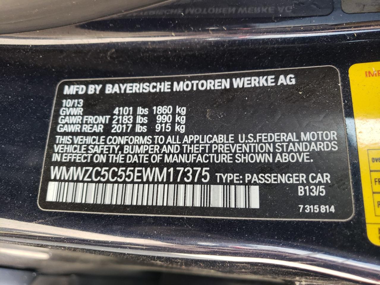 Photo 10 from auction – 2014 MINI COOPER S C with VIN WMWZC5C55EWM17375