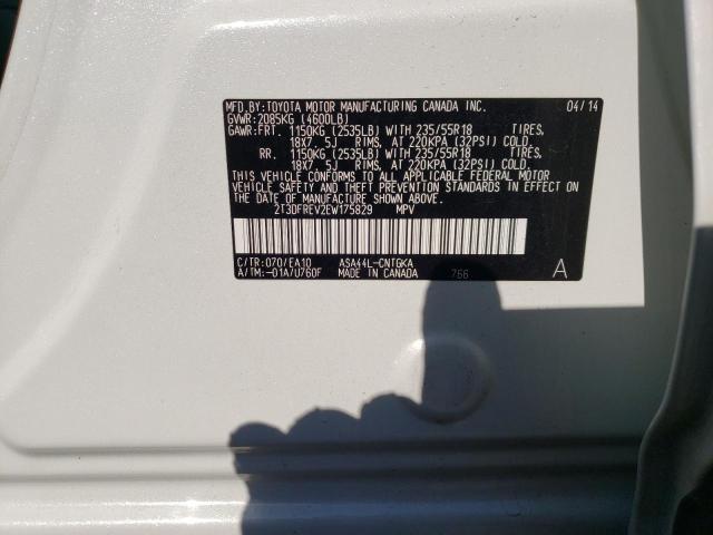 Photo 10 from auction – 2014 TOYOTA RAV4 LIMIT with VIN 2T3DFREV2EW175829