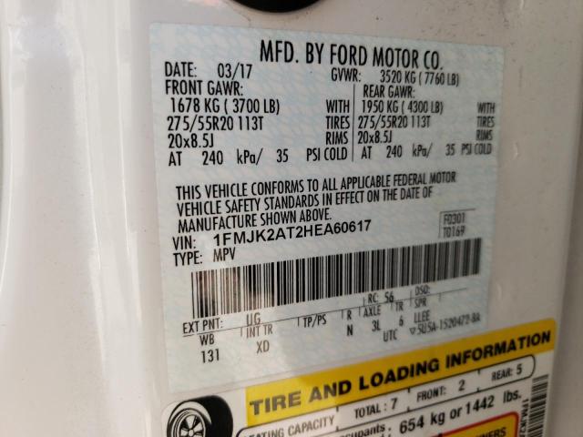 Photo 10 from auction – 2017 FORD EXPEDITION with VIN 1FMJK2AT2HEA60617