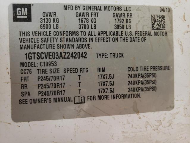 Photo 10 from auction – 2010 GMC SIERRA C15 with VIN 1GTSCVE03AZ242042