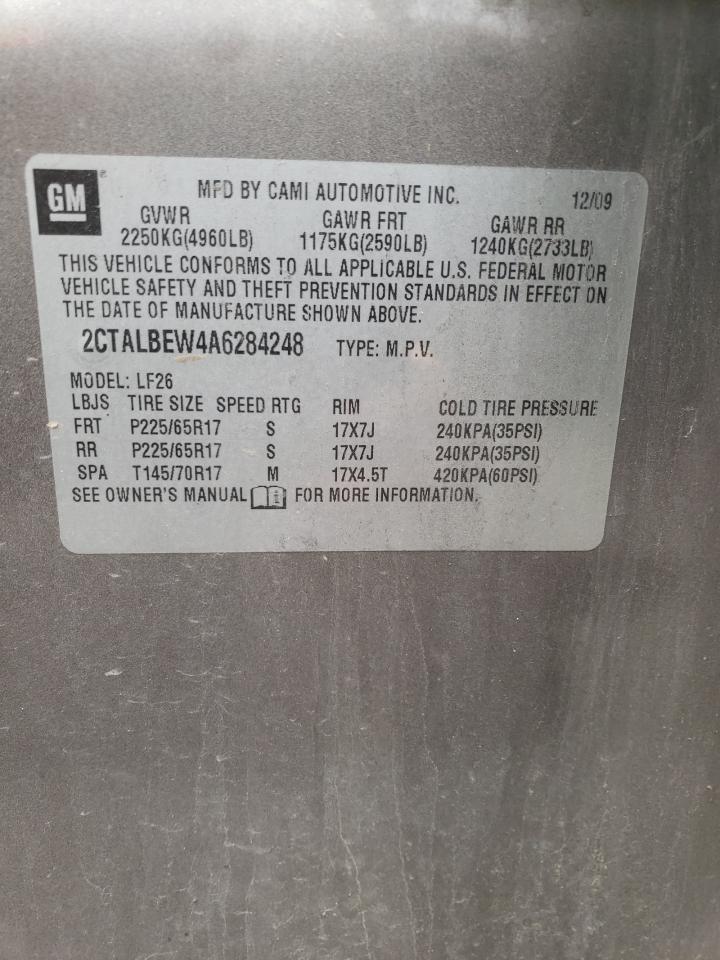 Photo 10 from auction – 2010 GMC TERRAIN SL with VIN 2CTALBEW4A6284248