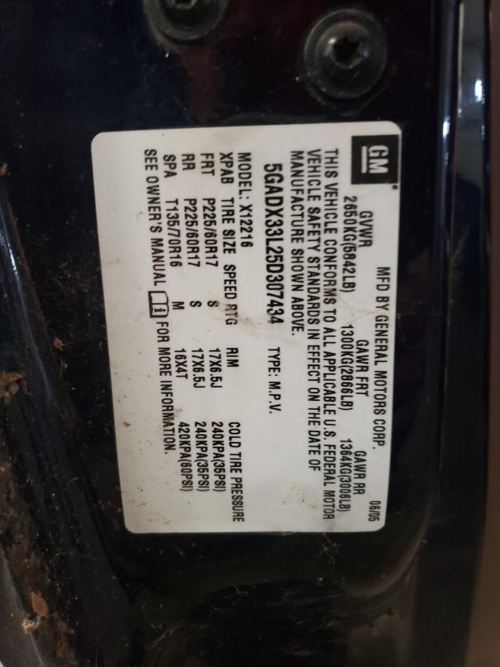 Photo 10 from auction – 2005 BUICK TERRAZA CX with VIN 5GADX33L25D307434