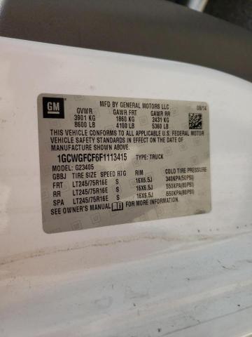 Photo 10 from auction – 2015 CHEVROLET EXPRESS G2 with VIN 1GCWGFCF6F1113415