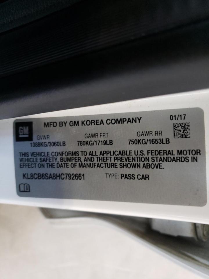 Photo 10 from auction – 2017 CHEVROLET SPARK LS with VIN KL8CB6SA8HC792661