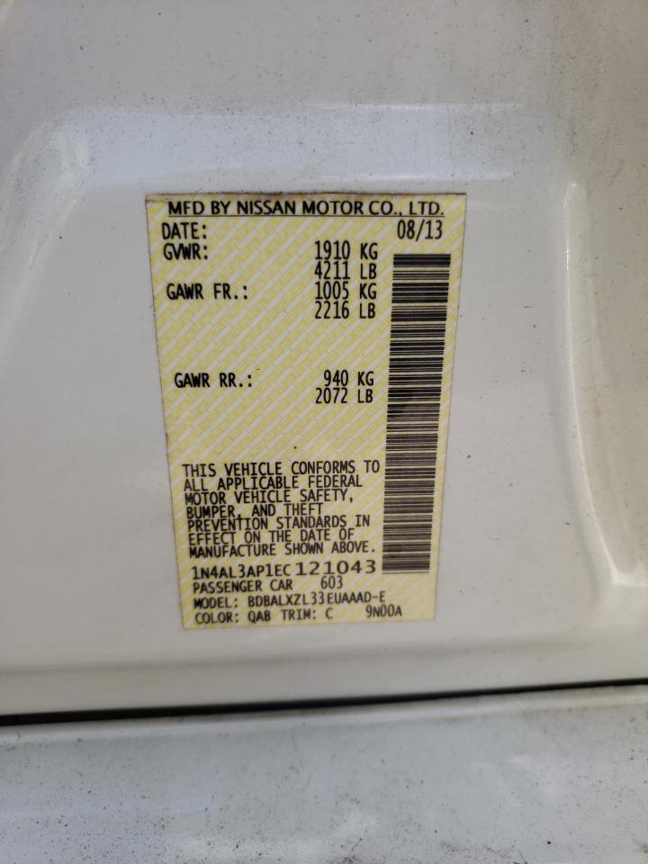 Photo 10 from auction – 2014 NISSAN ALTIMA 2.5 with VIN 1N4AL3AP1EC121043