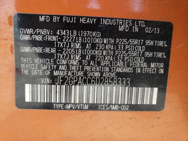 Photo 10 from auction – 2013 SUBARU XV CROSSTR with VIN JF2GPACC6D2858333