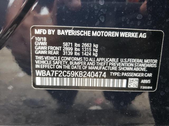 Photo 10 from auction – 2019 BMW 7 SERIES with VIN WBA7F2C59KB240474