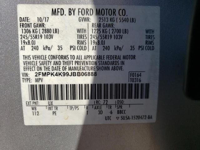 Photo 10 from auction – 2018 FORD EDGE TITAN with VIN 2FMPK4K99JBB06888