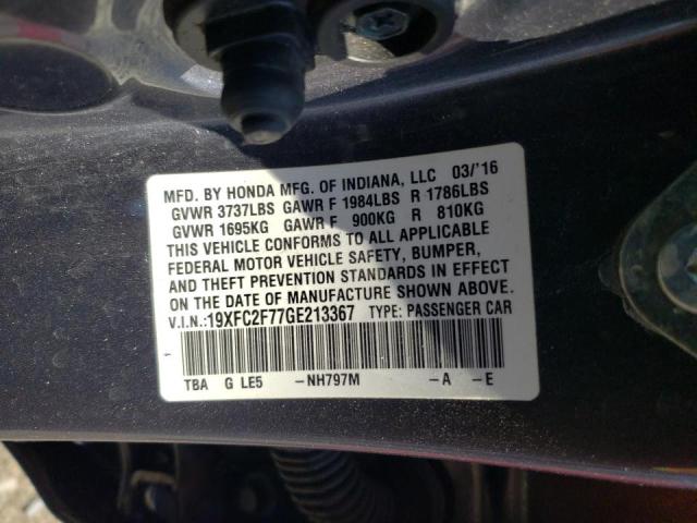 Photo 10 from auction – 2016 HONDA CIVIC EX with VIN 19XFC2F77GE213367