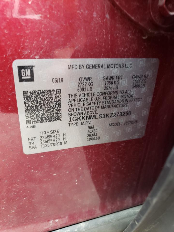 Photo 10 from auction – 2019 GMC ACADIA SLT with VIN 1GKKNMLS3KZ273290