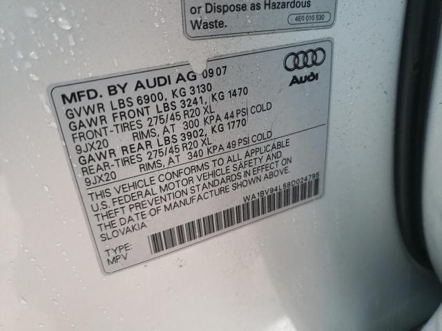 Photo 10 from auction – 2008 AUDI Q7 4.2 QUA with VIN WA1BV94L58D024795