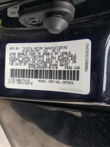 Photo 10 from auction – 2013 TOYOTA COROLLA BA with VIN 5YFBU4EE8DP101310