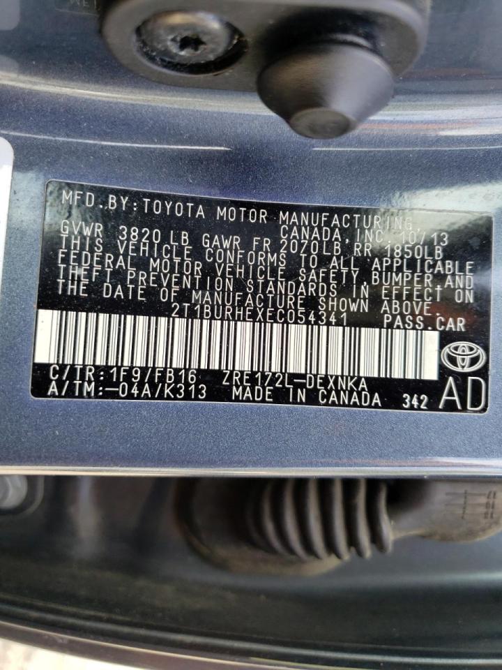 Photo 10 from auction – 2014 TOYOTA COROLLA L with VIN 2T1BURHEXEC054341