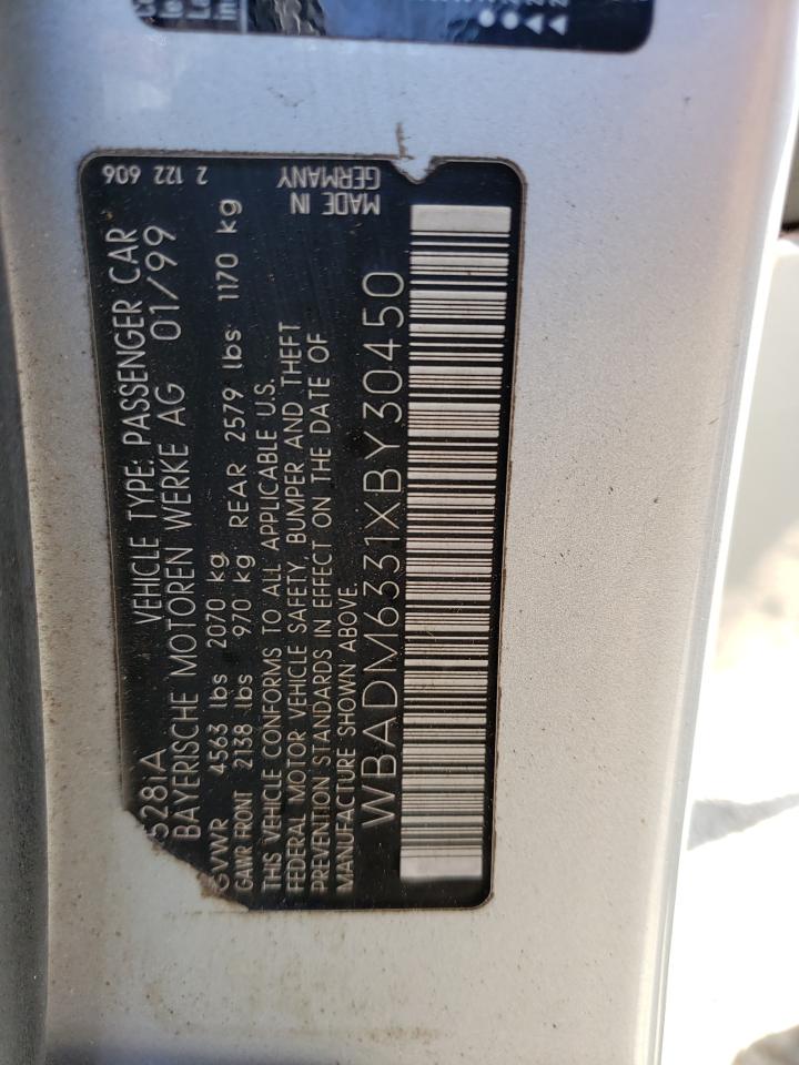 Photo 10 from auction – 1999 BMW 528 I AUTO with VIN WBADM6331XBY30450