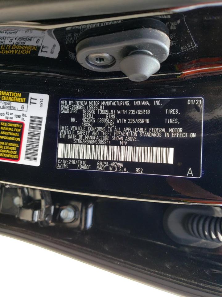 Photo 10 from auction – 2021 TOYOTA HIGHLANDER with VIN 5TDGZRBH8MS089914