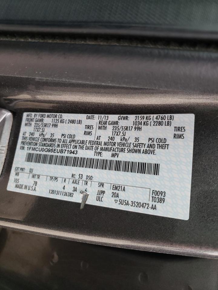 Photo 10 from auction – 2014 FORD ESCAPE SE with VIN 1FMCU0G95EUB71943