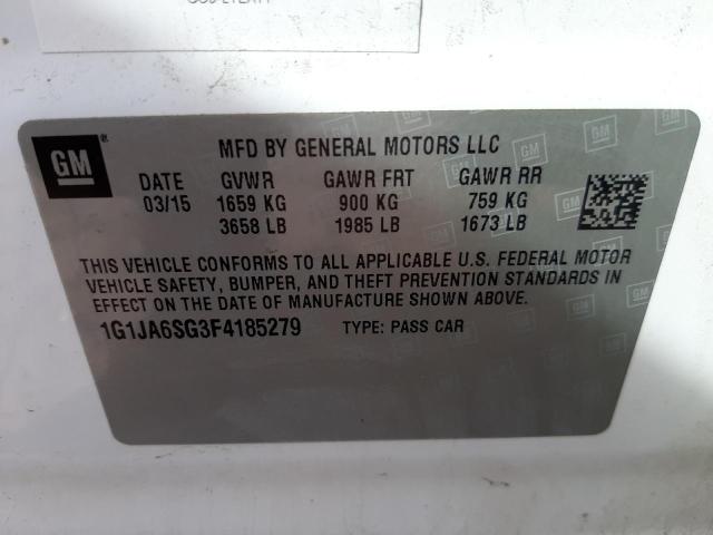 CHEVROLET SONIC LS 2015 with VIN 1G1JA6SG3F4185279 - Photo from auction