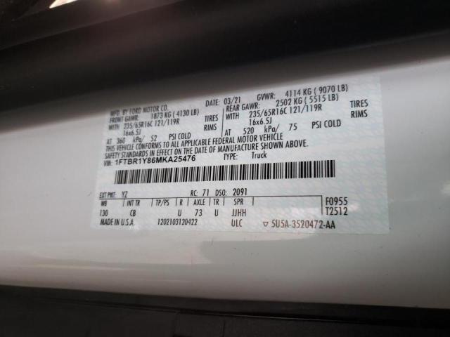 Photo 10 from auction – 2021 FORD TRANSIT T- with VIN 1FTBR1Y86MKA25476