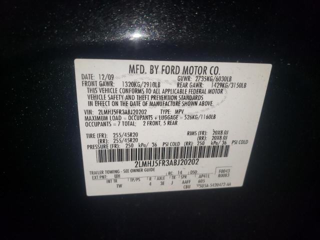 Photo 10 from auction – 2010 LINCOLN MKT with VIN 2LMHJ5FR3ABJ20202