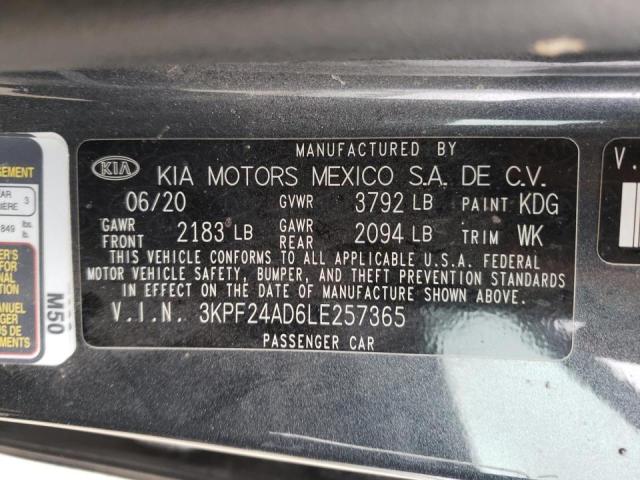 Photo 10 from auction – 2020 KIA FORTE FE with VIN 3KPF24AD6LE257365