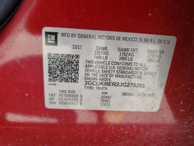 Photo 10 from auction – 2018 CHEVROLET 1500 with VIN 3GCUKRER2JG275261