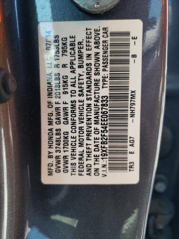 Photo 10 from auction – 2014 HONDA CIVIC LX with VIN 19XFB2F54EE067833