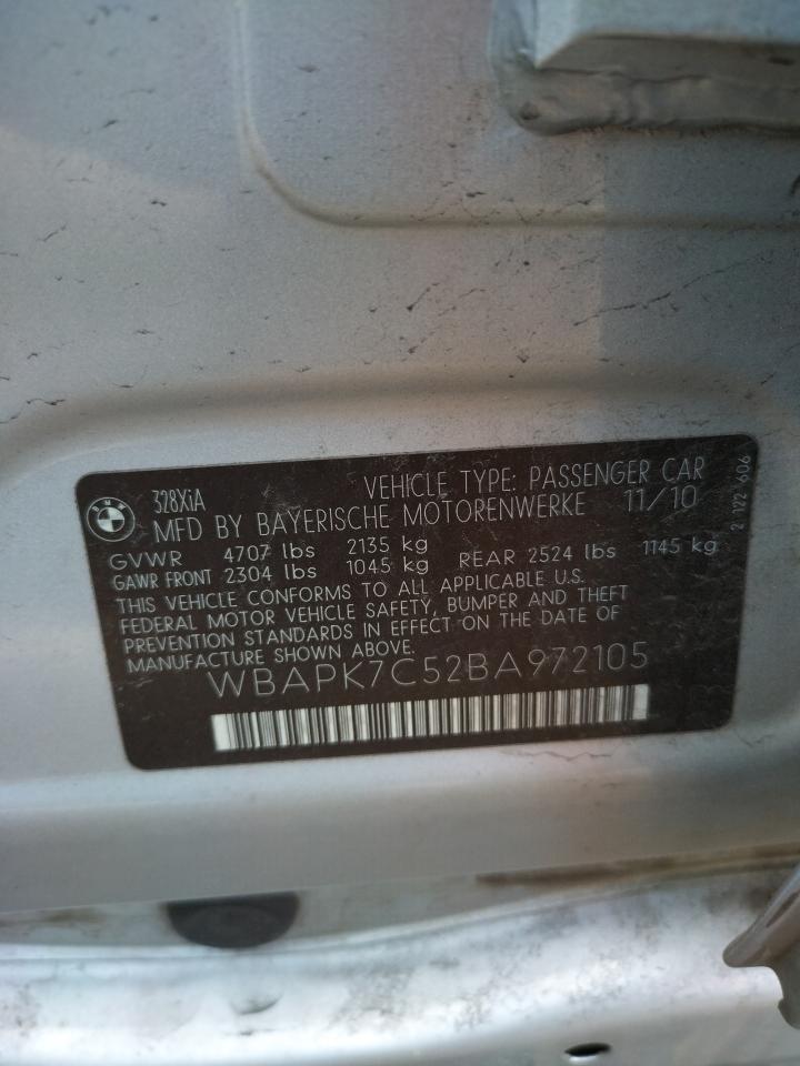 Photo 10 from auction – 2011 BMW 328 XI with VIN WBAPK7C52BA972105