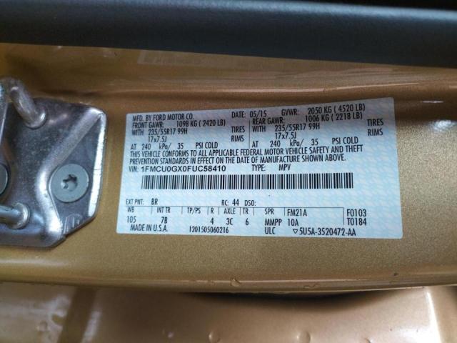 Photo 10 from auction – 2015 FORD ESCAPE SE with VIN 1FMCU0GX0FUC58410