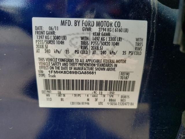 Photo 10 from auction – 2011 FORD EXPLORER X with VIN 1FMHK8D89BGA85681