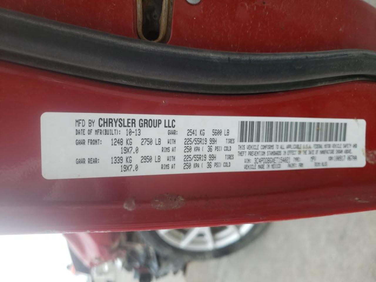 Photo 10 from auction – 2014 DODGE JOURNEY SX with VIN 3C4PDDBGXET154021