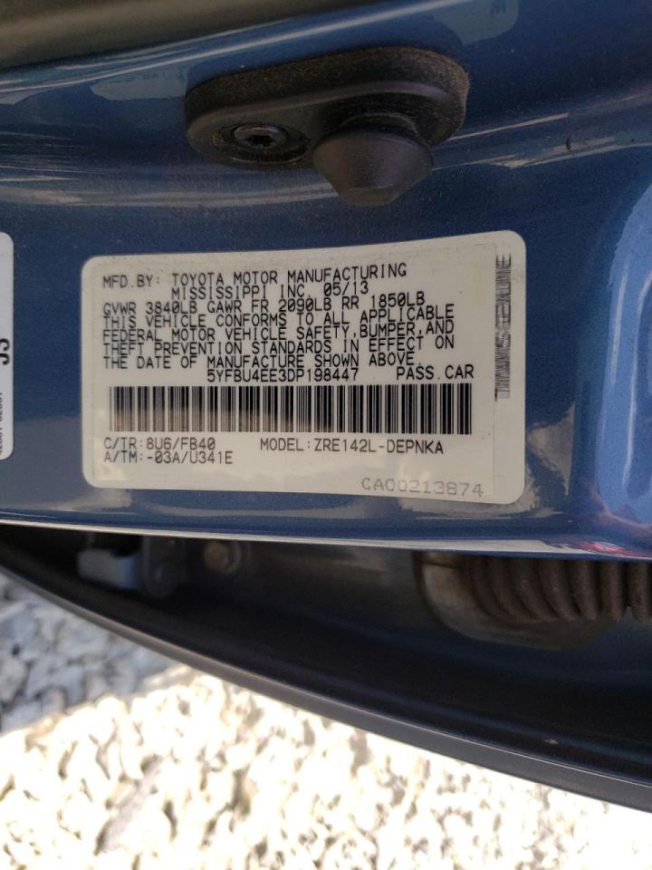 Photo 10 from auction – 2013 TOYOTA CAROLLA with VIN 5YFBU4EE3DP198447
