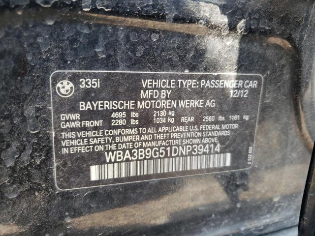 BMW 335 XI 2013 with VIN WBA3B9G51DNP39414 - Photo from auction