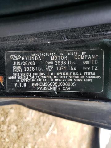 Photo 10 from auction – 2008 HYUNDAI ACCENT GS with VIN KMHCM36C08U098905