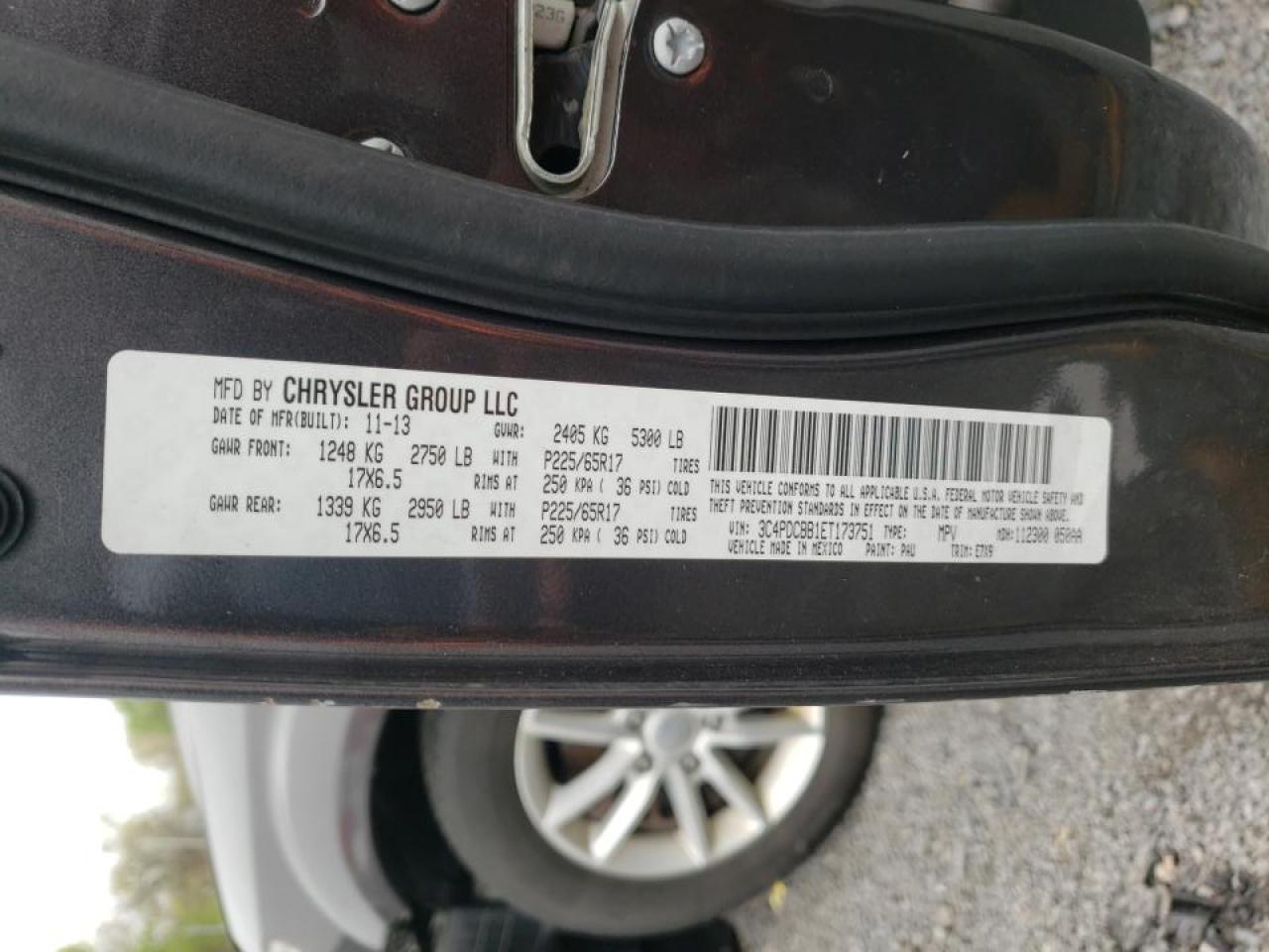 Photo 10 from auction – 2014 DODGE JOURNEY SX with VIN 3C4PDCBB1ET173751