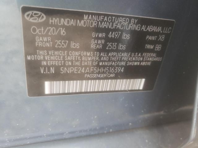 Photo 10 from auction – 2017 HYUNDAI SONATA SE with VIN 5NPE24AF5HH516394