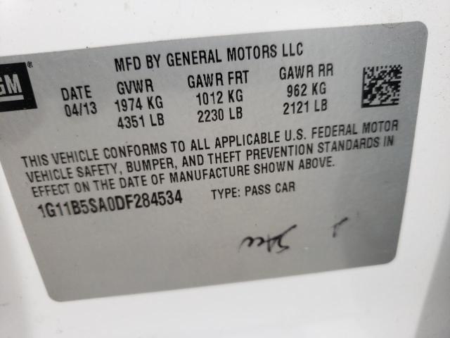 Photo 10 from auction – 2013 CHEVROLET MALIBU LS with VIN 1G11B5SA0DF284534