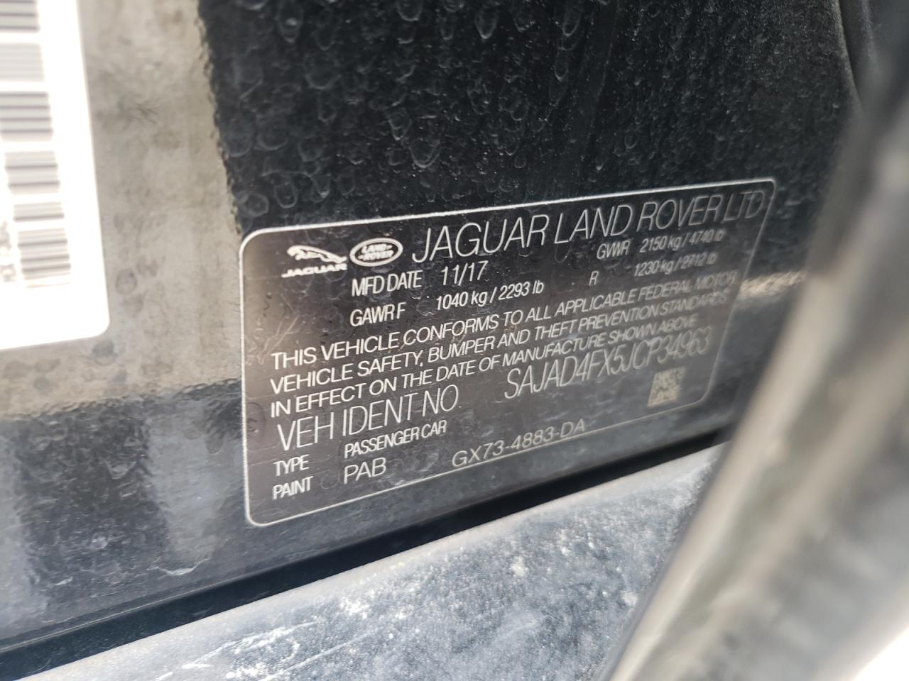 Photo 10 from auction – 2018 JAGUAR XE PREMIUM with VIN SAJAD4FX5JCP34963