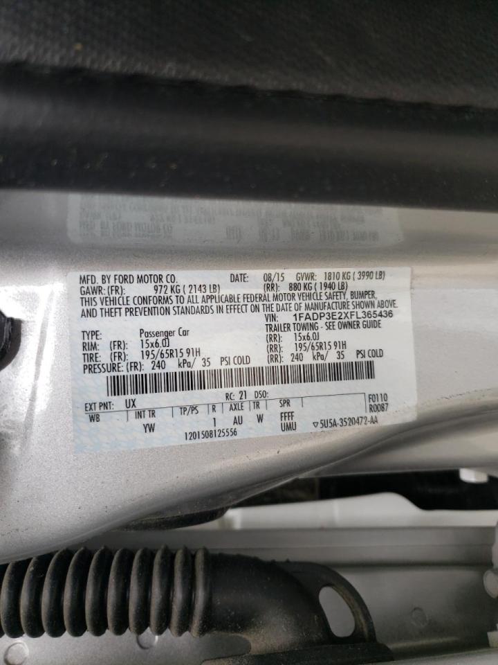 Photo 10 from auction – 2015 FORD FOCUS S with VIN 1FADP3E2XFL365436