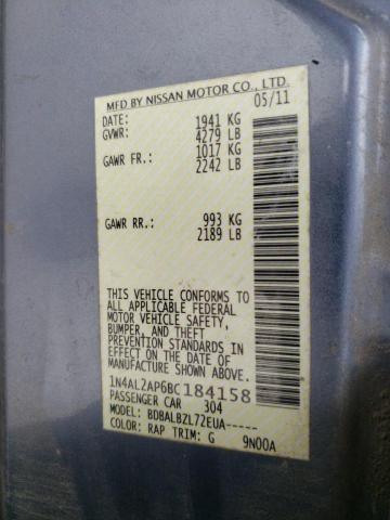 Photo 10 from auction – 2011 NISSAN ALTIMA with VIN 1N4AL2AP6BC184158