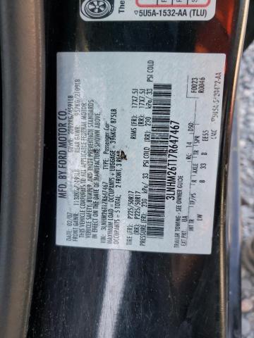 Photo 10 from auction – 2007 LINCOLN MKZ with VIN 3LNHM26T17R647467