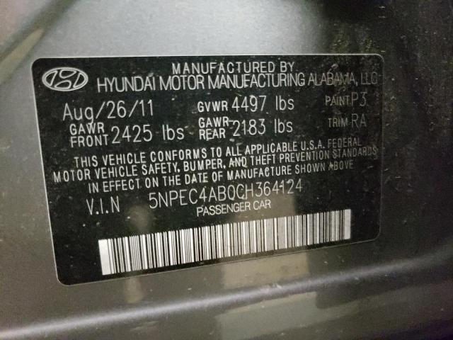 Photo 10 from auction – 2012 HYUNDAI SONATA with VIN 5NPEC4AB0CH364124