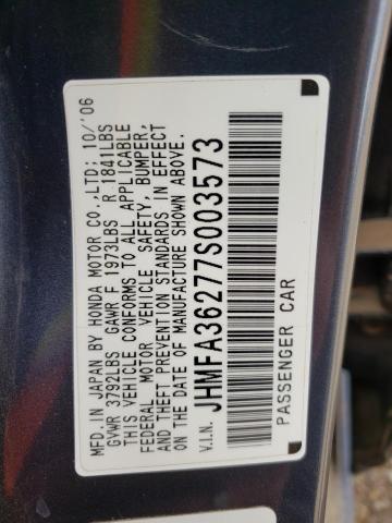 Photo 10 from auction – 2007 HONDA CIVIC HYBR with VIN JHMFA36277S003573