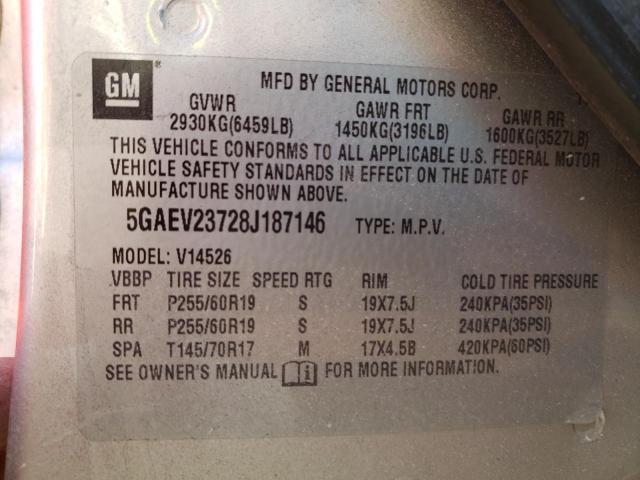 Photo 10 from auction – 2008 BUICK ENCLAVE CX with VIN 5GAEV23728J187146