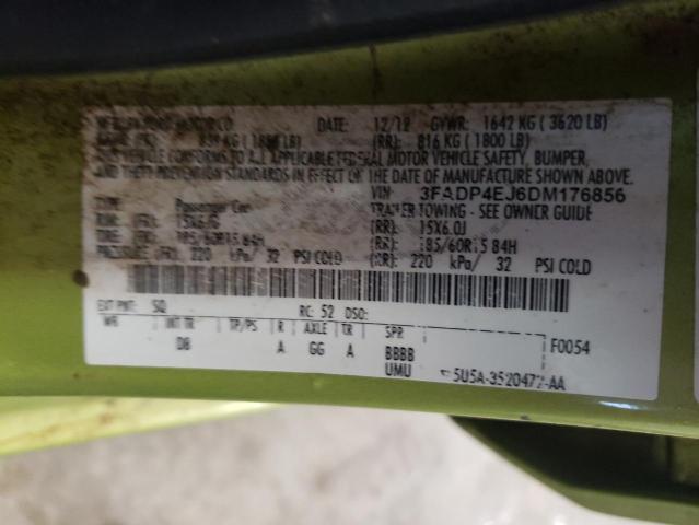Photo 10 from auction – 2013 FORD FIESTA SE with VIN 3FADP4EJ6DM176856