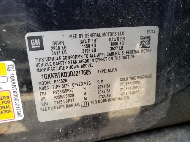 صورة رقم 10 من المزاد - 2013 GMC ACADIA DEN مع VIN 1GKKRTKD0DJ217665