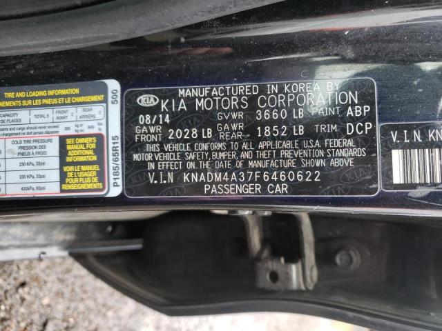 Photo 10 from auction – 2015 KIA RIO LX with VIN KNADM4A37F6460622