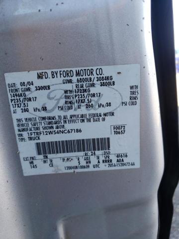 Photo 10 from auction – 2004 FORD F150 with VIN 1FTRF12W54NC67186